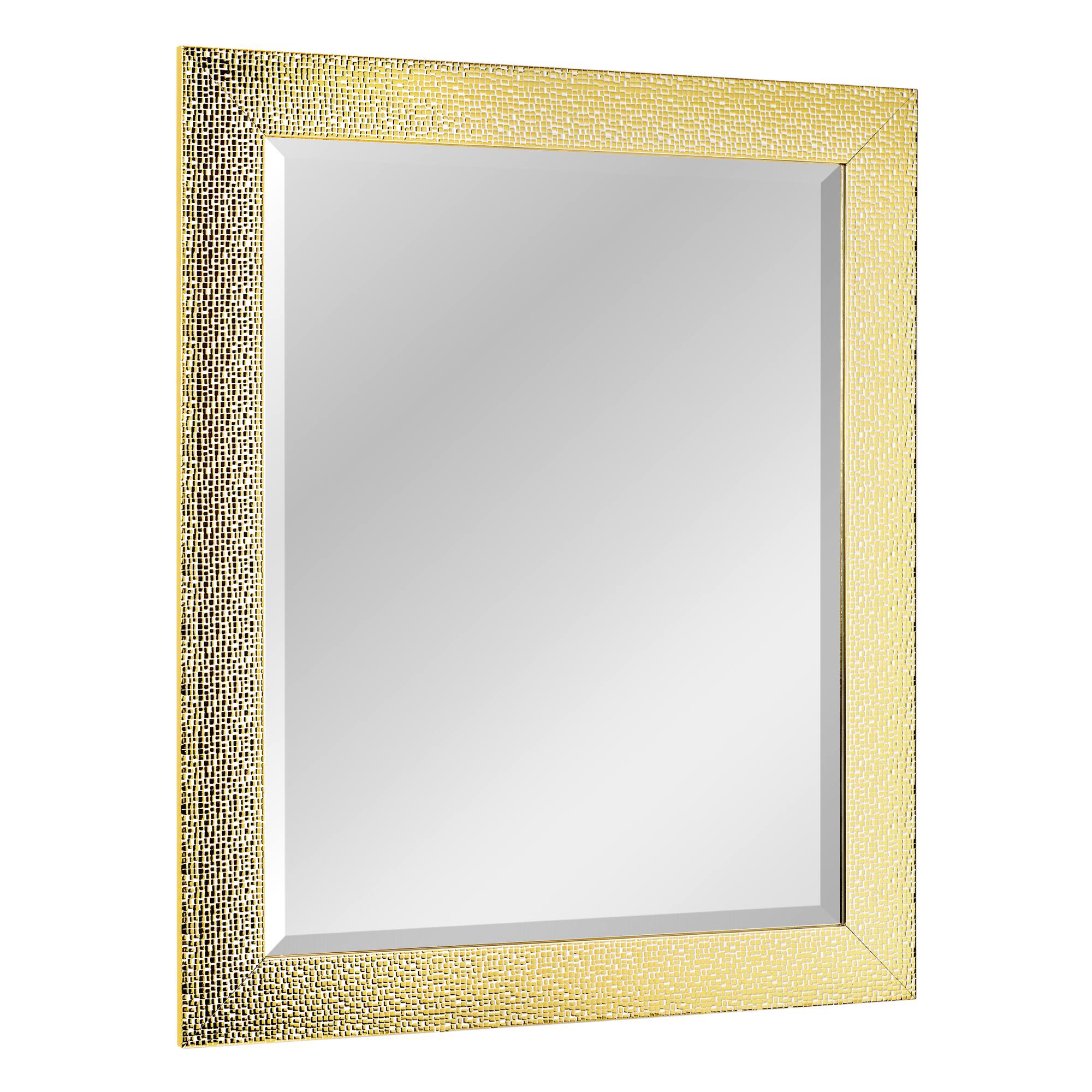 Head West White & Gold Framed Bevel Vanity Accent Mirror - 33" x 27"